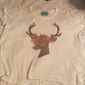 Judith March Floral Deer Head tee
